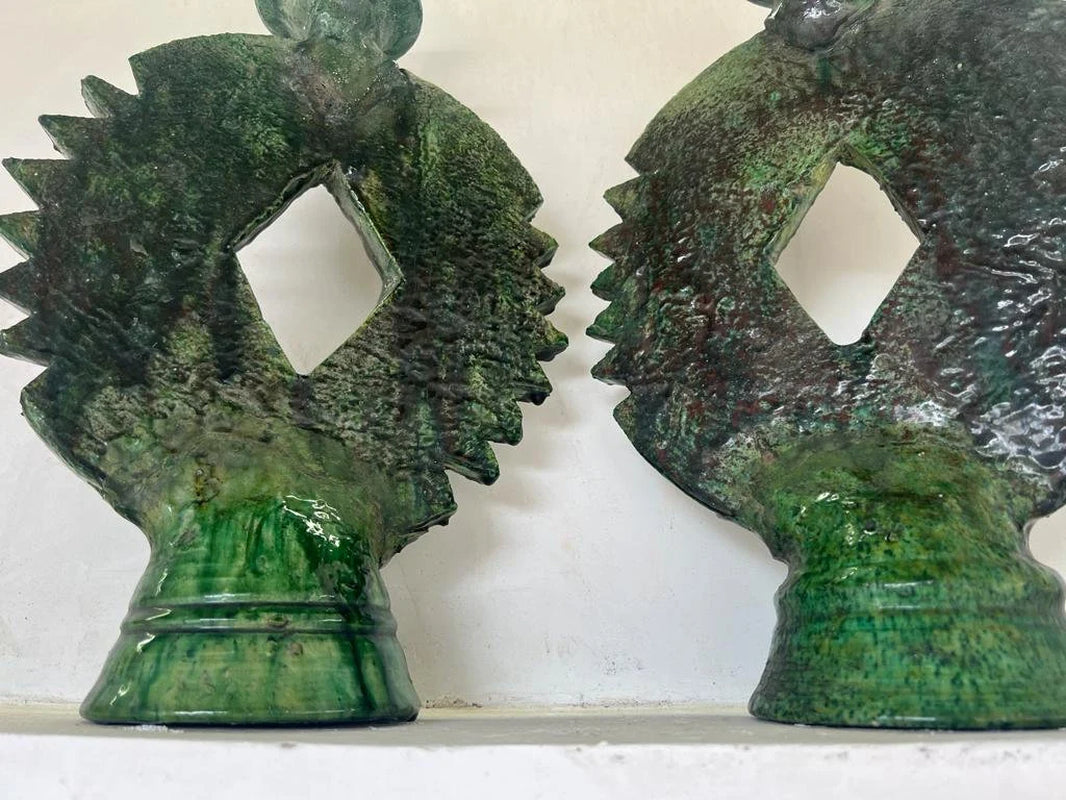 Candlestick Pottery Green Candlestick