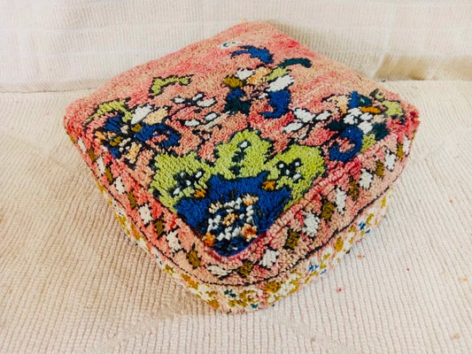 Kilim Pouf ,Multi Color Moroccan Pouf.Vintage Pouf .Beni Ouarain Pouf. Square Pouf .Outdoor Kilm Pouf.Yoga Meditation.Ottoman Pouf,Handmade