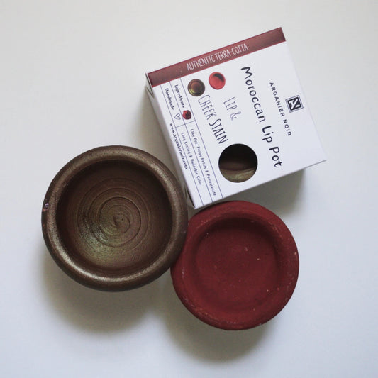Aker Fassi Set 2 Moroccan Lip Pot Red and Brick Color