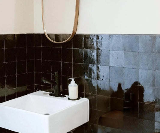 1 Square Foot Black Zellige Tiles Moroccan Tile Handmade Square Fireplace Black Accent Moroccan Tiles Backsplash Bathroom Tiles Zellij