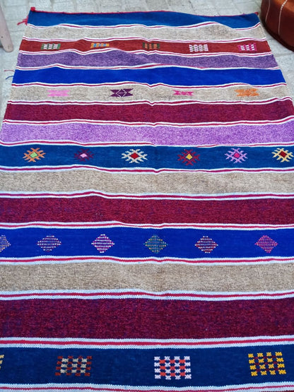 Cactus Silk Rug 3×5 Ft, Moroccan Cactus Silk Kilim Handmade .Cactus Silk Rug ,Sabra Carpet Berber Authentic Azilal Area Rug. Colorful Rug