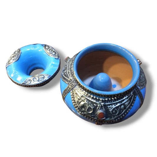 Moroccan Ashtray with Berber Desgine Painted by Hand Unique Ashtray, Decorative Ashtray, Metal Ashtray