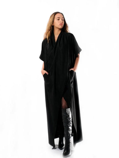 Nadia’S Dress Kimono Linen - Black