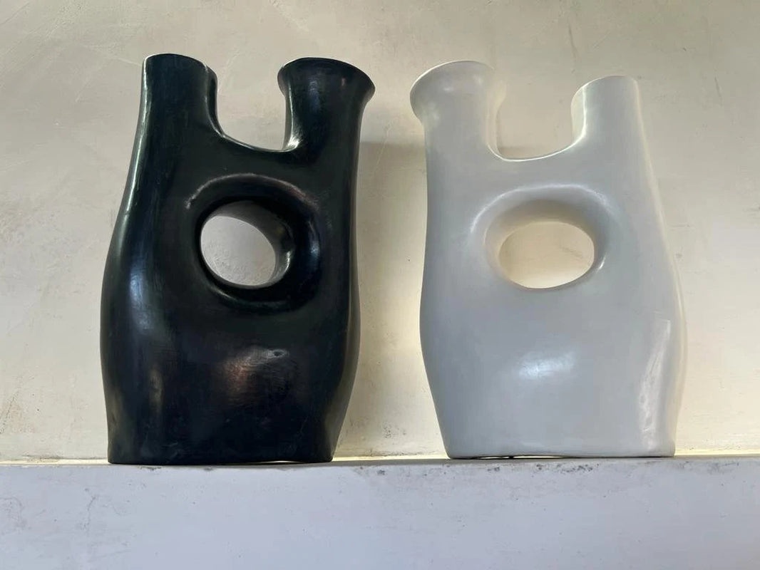 Terracotta Deco, Stucco Pottery Decoration, Natural Deco Black&White