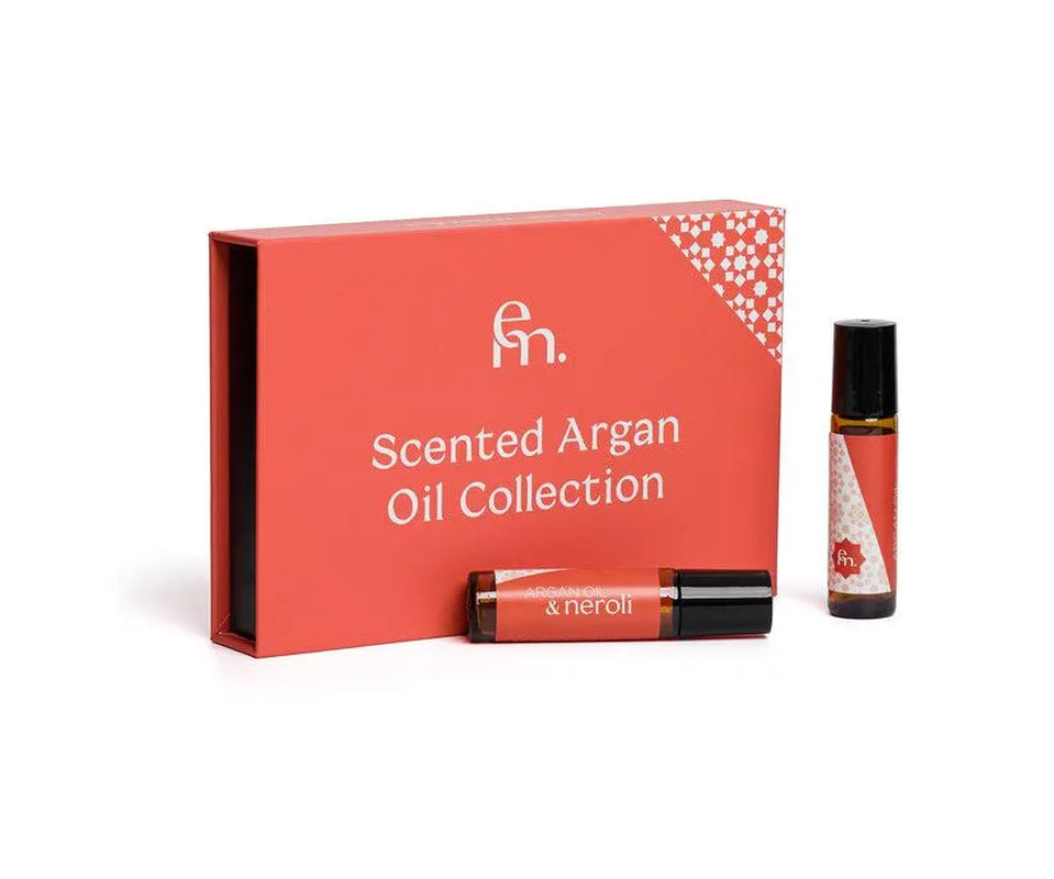Organic Scented Argan Oil Set – Nourishing Skincare Gift for Hair & Body – Musk, Gardenia, Green Tea and More