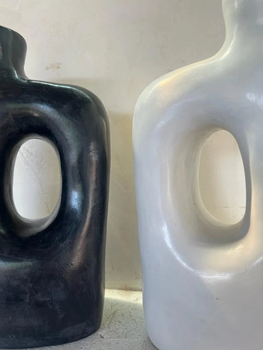 Terracotta Deco, Stucco Pottery Decoration, Natural Deco Black&White
