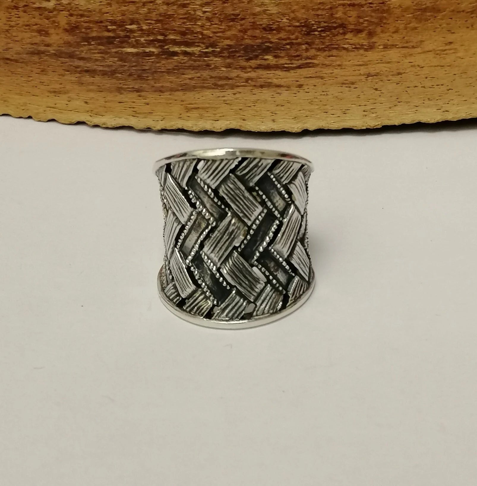 Graduated Sterling Silver Chevron Ring