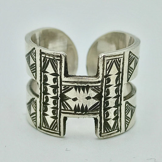 Silver Ring, Engraved Ring, Unique Boho Ring, 925 Sterling Silver, Engraved Ring, Crafted Ring, Perfect for Any Occasion