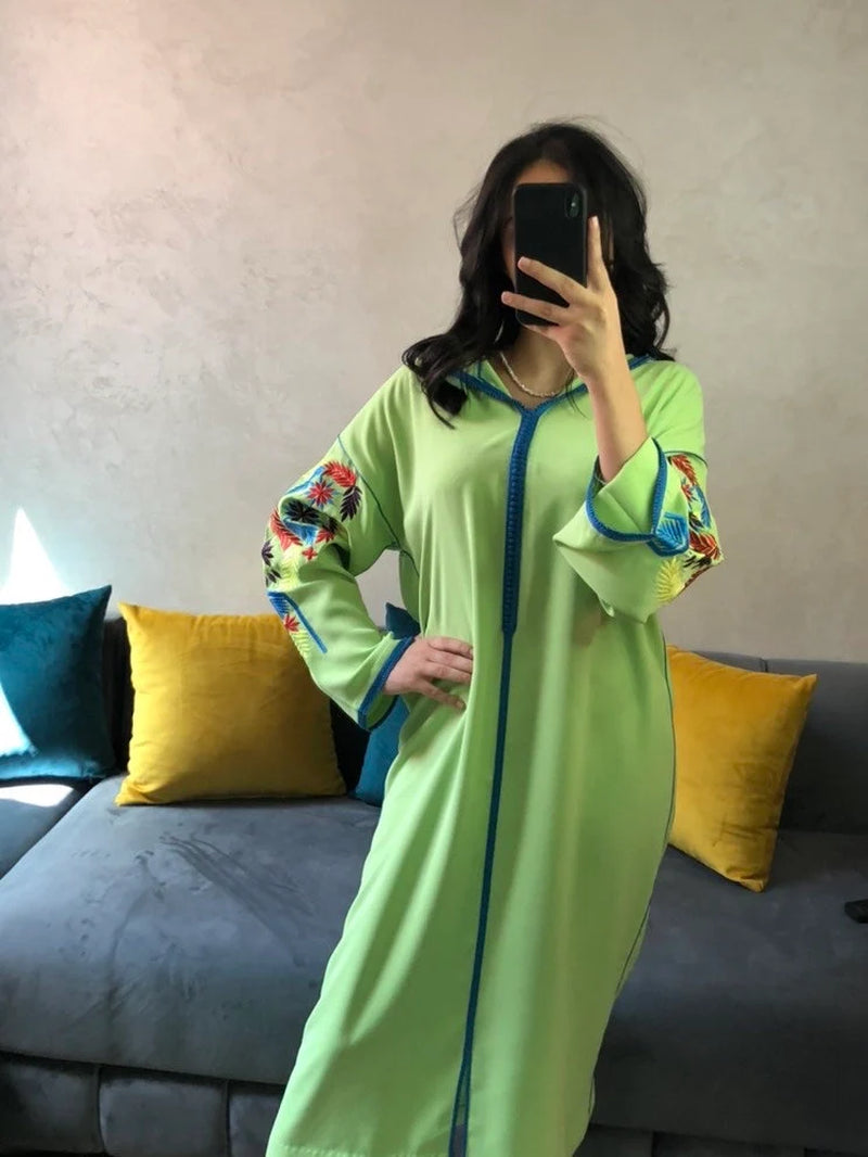 Moroccan Embroidered Djellaba for Women