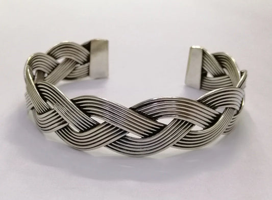 Modern Moroccan Plaited Silver Cuff