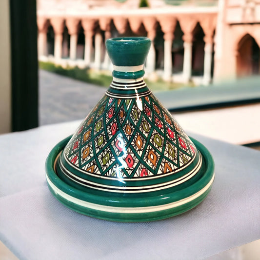 Handcrafted Ceramic Tagine Moroccan Elegance for Stylish Dining Vibrant Glazed Tagine Green Tagine