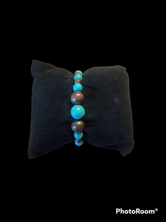 Turquoise Beads and Cooper against Rheumatism, Lovely Bracelet Handmade, Gift Idea, Valentine'S Day for Her.