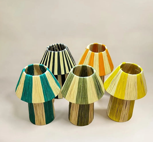 Raffia Lamp, Natural Raffia Lamp, Raffia Lampshade, TABLE LAMPSHADES Moroccan Handmade in Rattan
