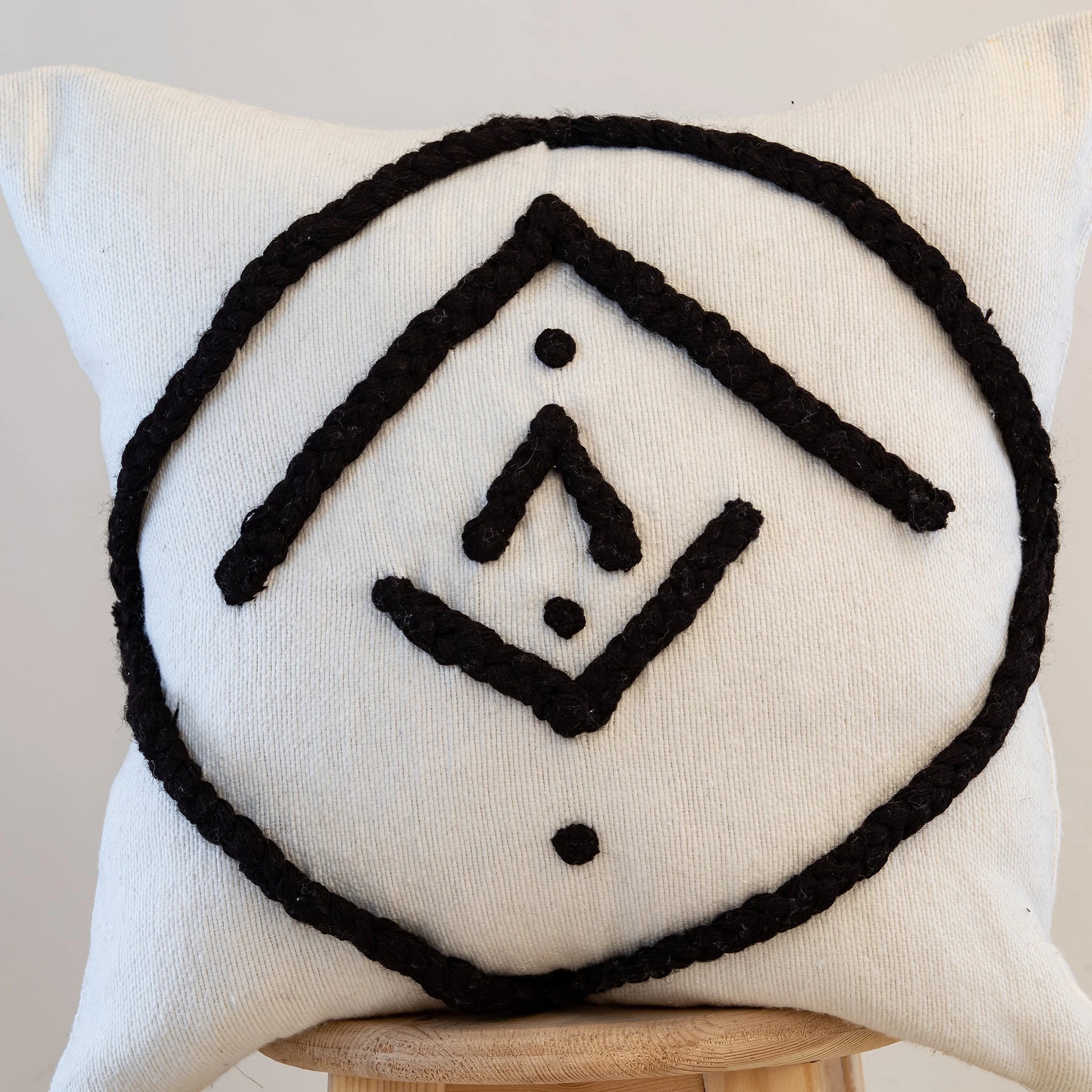 White and Black Moroccan Decorative Pillow - Handmade Pillow -Livingroom Pillow - Bedroom Pillow - Custom Pillow