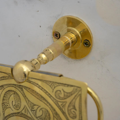 Solid Brass Toilet Paper Holder with Sliding Cover, Handcrafted Powder Room Roll Holder