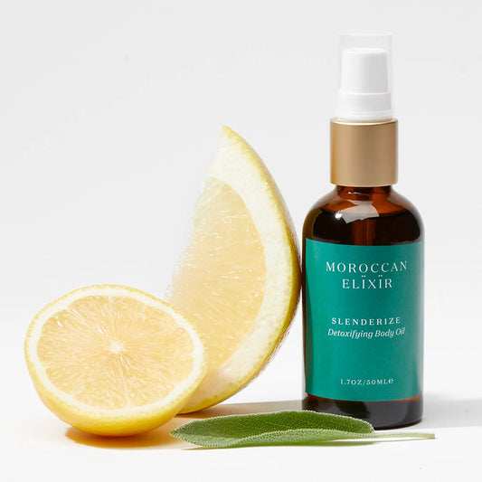 SLENDERIZE Detoxifying Body Oil Argan Oil with Organic Sage, Basil, Lemon and White Grapefruit