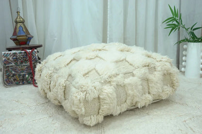Handmade Moroccan Ottoman Pouf, Moroccan Kilim Pouf, Checker Ottoman, Moroccan Kilim Pouf, Berber Floor Cushion, Large Floor Cushion Seating