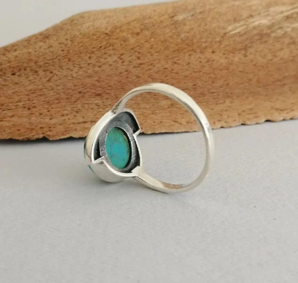 Modernist Turquoise Sterling Silver Ring