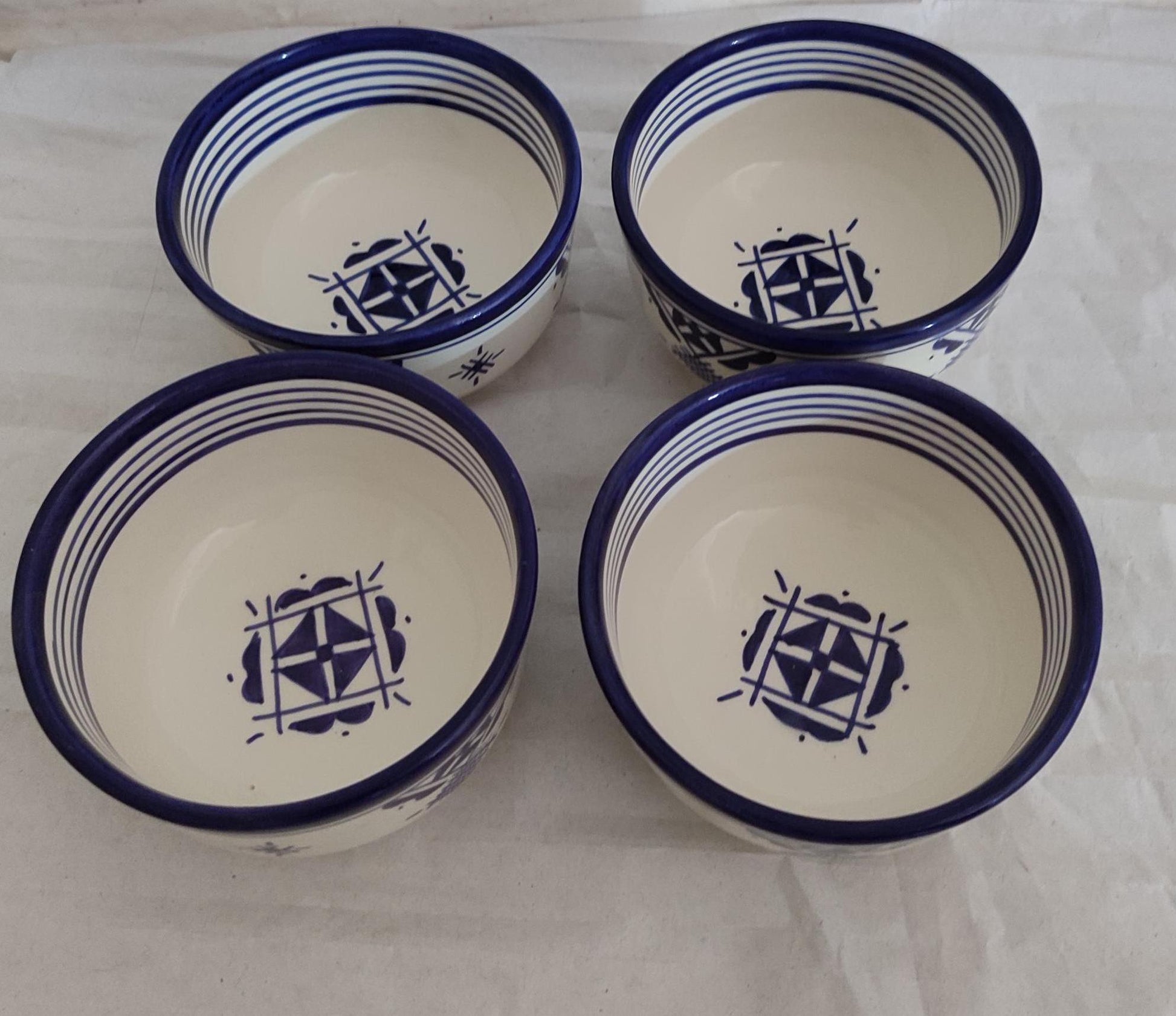 Set of Four Bowls, Moroccan Bowls, Handmade Ceramic Bowl, Clay Pottery Bowls, Dining Set, Pottery Soup Bowls, Matcha Kits Bamboo Whisk, Gift