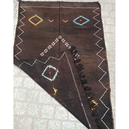 Moroccan Cactus Silk Rug, Handmade Sabra Cactus Rug, Berber Kilim Rug ,Authentic Azilal Rug, Brown Cactus Silk ,Bohemian Rug