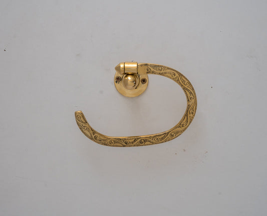 Brass Towel Holder, Towel Hanger, Wall Mount Towel Hook, Unlacquered Brass