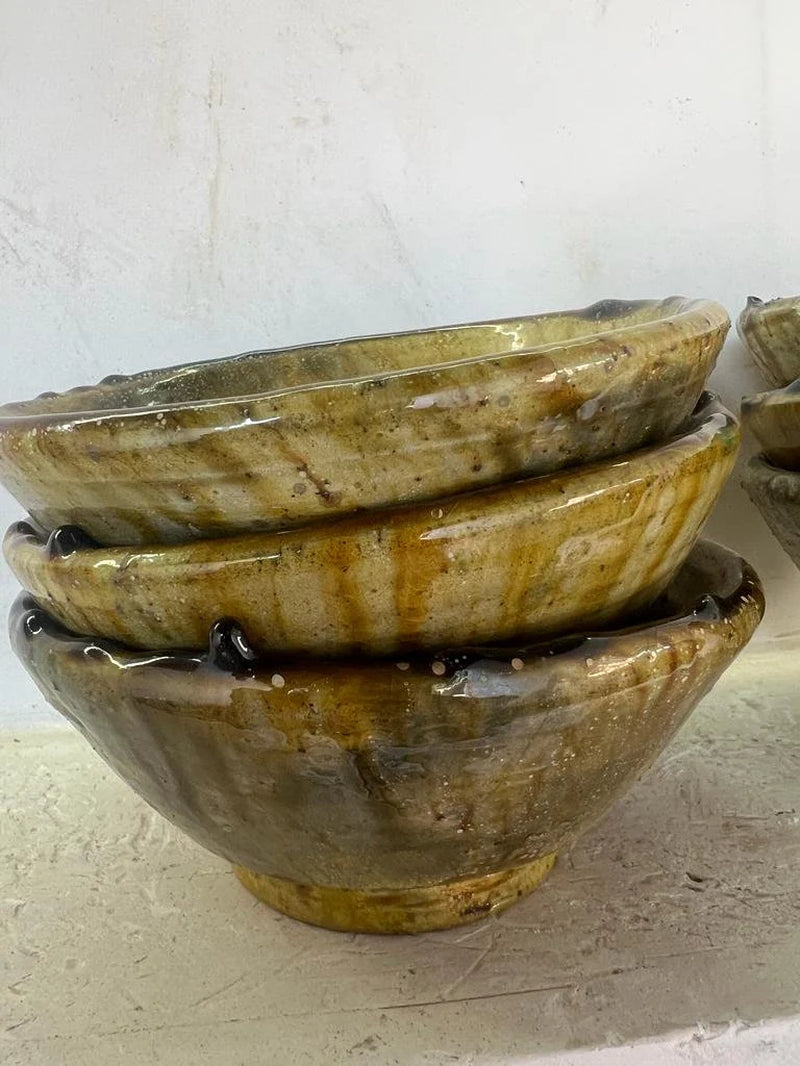 PROMOTION Set of 6 Moroccan Yellow Tamegroute Bowls