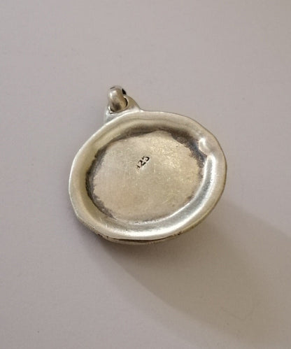 Old Berber Handmade Silver and Coral Pendant