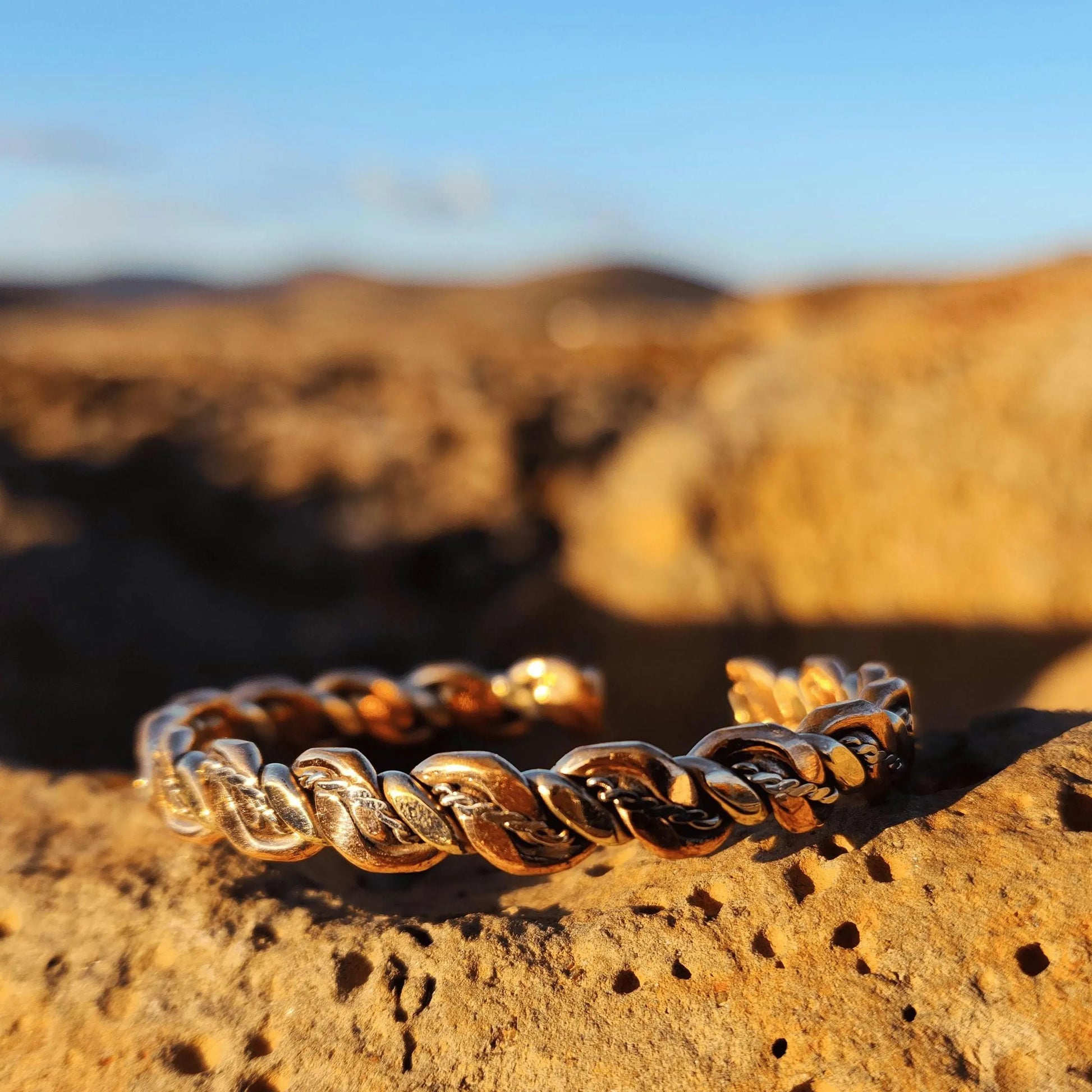 Twisted Copper Bracelet with Red, Yellow, and Silver Wires – Handcrafted Mixed Metals Bangle for Unisex Gift, Handforged, and Unique