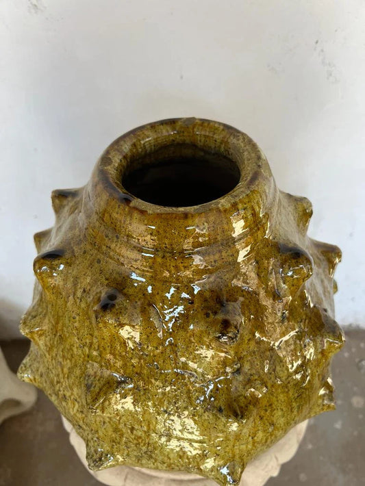 Terracotta Vase, Tamegroute Yellow Vase, Natural Deco