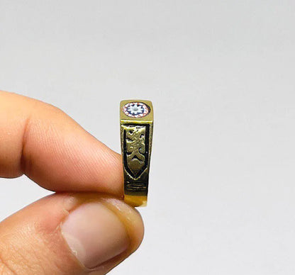Berber Tuareg Brass Copper Rings, Handmade Brass Rings with African Stone, Boho Rings, Unique Gift for Him or Her