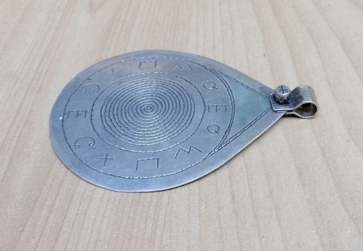 Berber Sterling Silver Pendant, Amazigh, Tifinagh