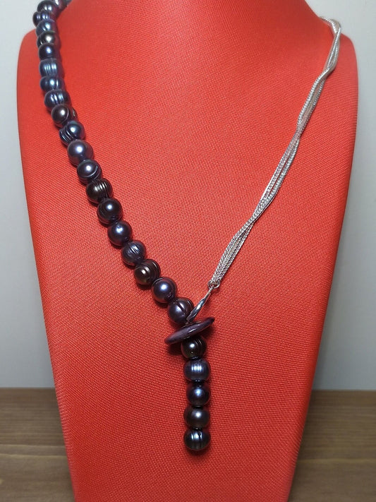 Black Pearls and Silver 925 in One Beautiful Necklace, an Exclusive Product Handmade and Natural Pearls to Embellish Your Neck.