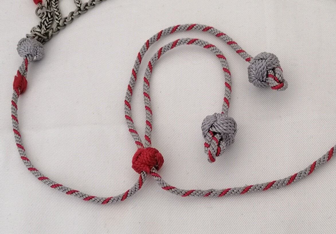 Beautiful Berber Silver Coin and Red Glass Bead Tasfift Headdress Necklace