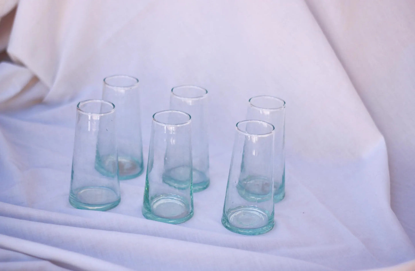 Handmade Glassware Champagne Glasses Recycled Beldi Champagne Flutes Moroccan Tumbler Drinking Flute Glass Artisanal Recycled Wedding Gifts