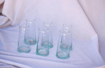 Handmade Glassware Champagne Glasses Recycled Beldi Champagne Flutes Moroccan Tumbler Drinking Flute Glass Artisanal Recycled Wedding Gifts