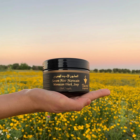 Moroccan Black Soap with Oud Perfume - Natural Organic for Face & Body, Hamam Spa Ritual, Bride Beauty Treatment