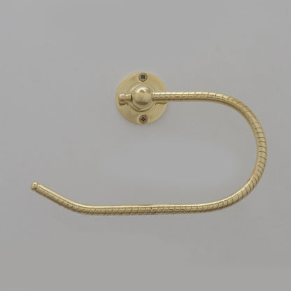 Unlacquered Brass Towel Holder, Towel Hanger, Wall Mount Towel Hook, Hand Engraved Finish