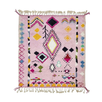 Cute BABY PINK RUG, Custom Moroccan Rug, Handmade Geometric Rug, Boho Pink Wool Rug, Maximalist Berber Rug, Cozy Chic Area Rug.