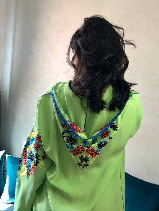 Moroccan Embroidered Djellaba for Women
