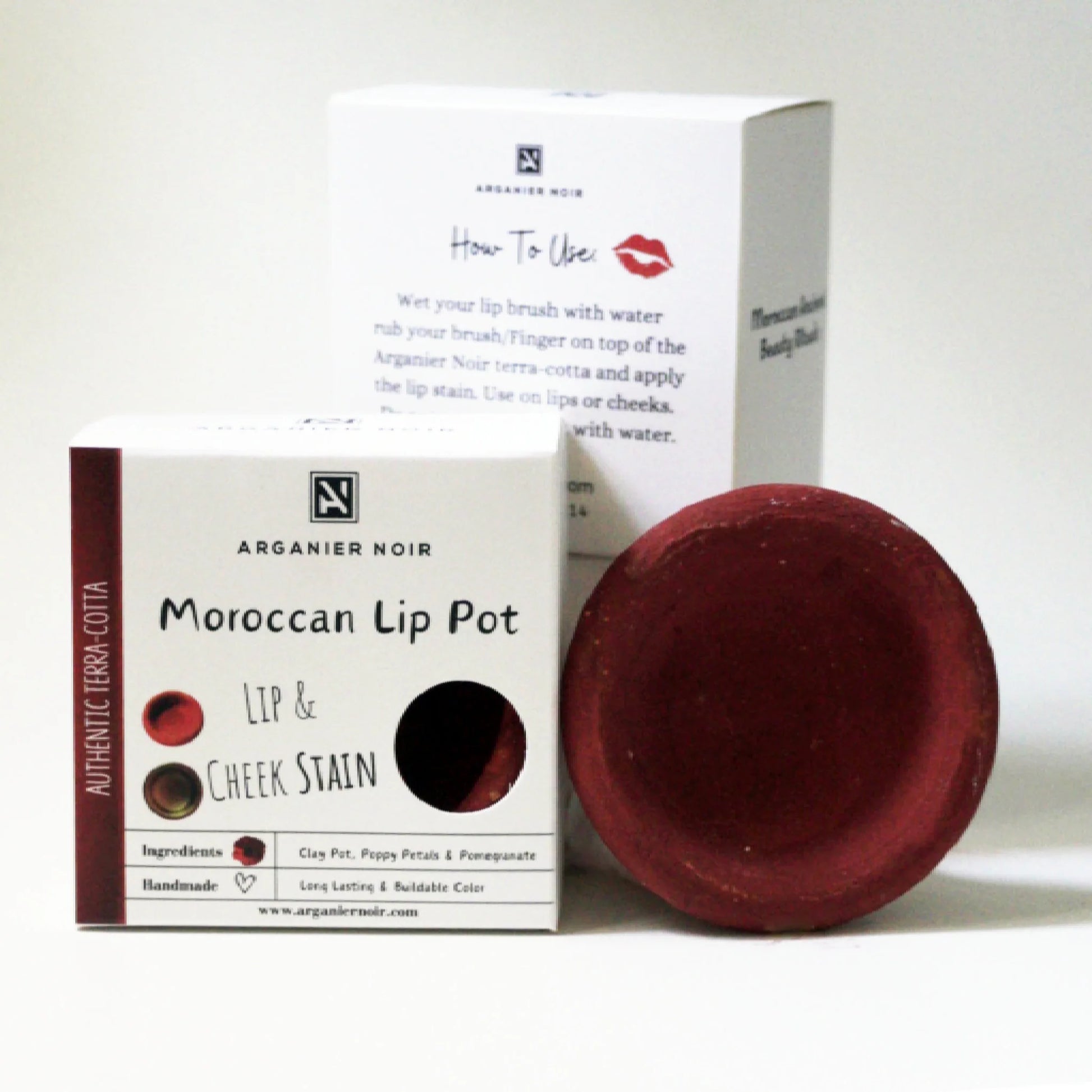 Aker Fassi Moroccan Lipstick| Lip and Cheek Stain- Moroccan Red Clay Pot