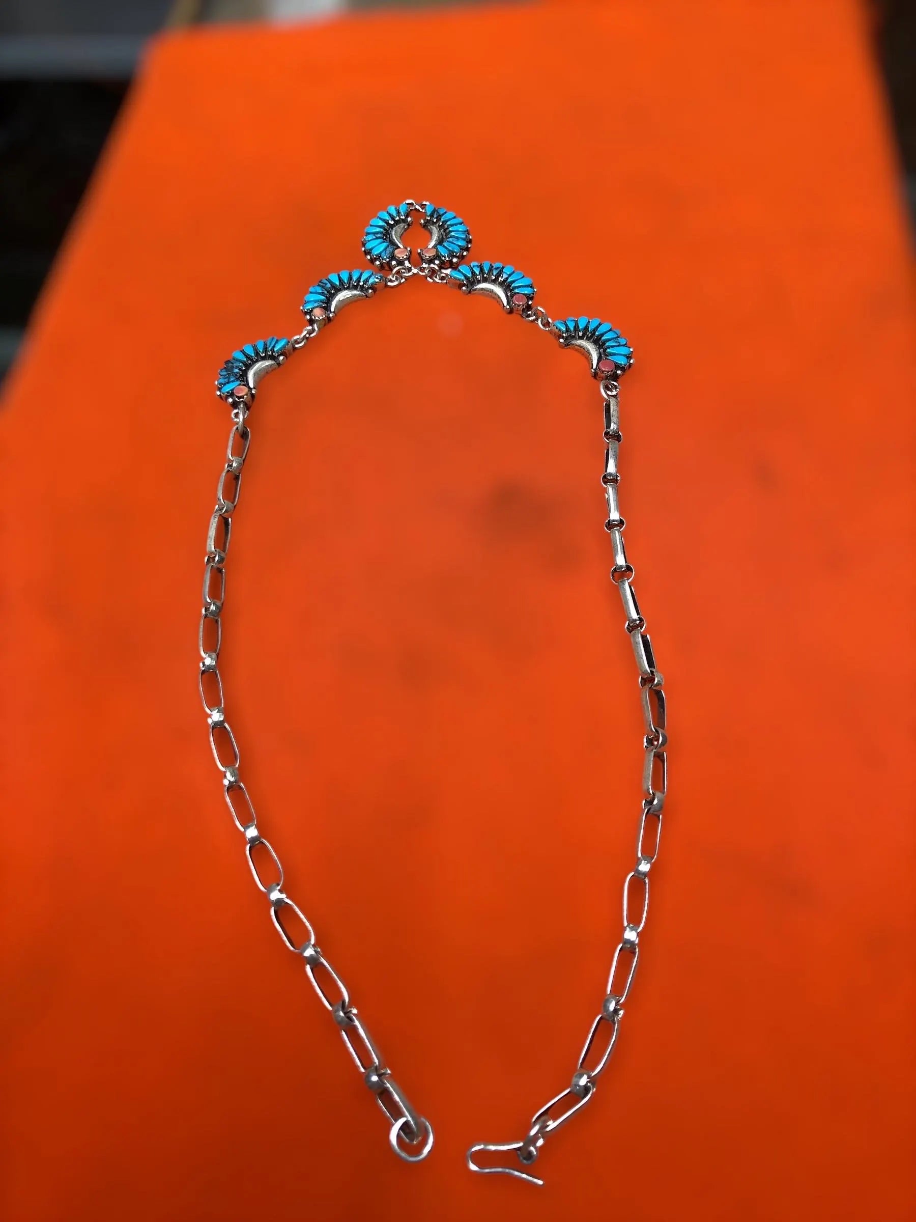 Tuareg Ring, Vintage Jewelry, 925 Silver Necklace with Turquoise Pearl