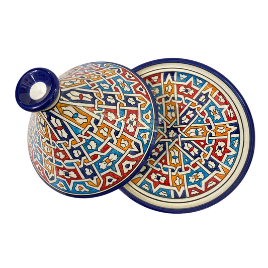 Handmade and Hand Painted Fes Ceramic Tagine Dish / Moroccan Tagine Dish / Tagine Dish for Serving Only.