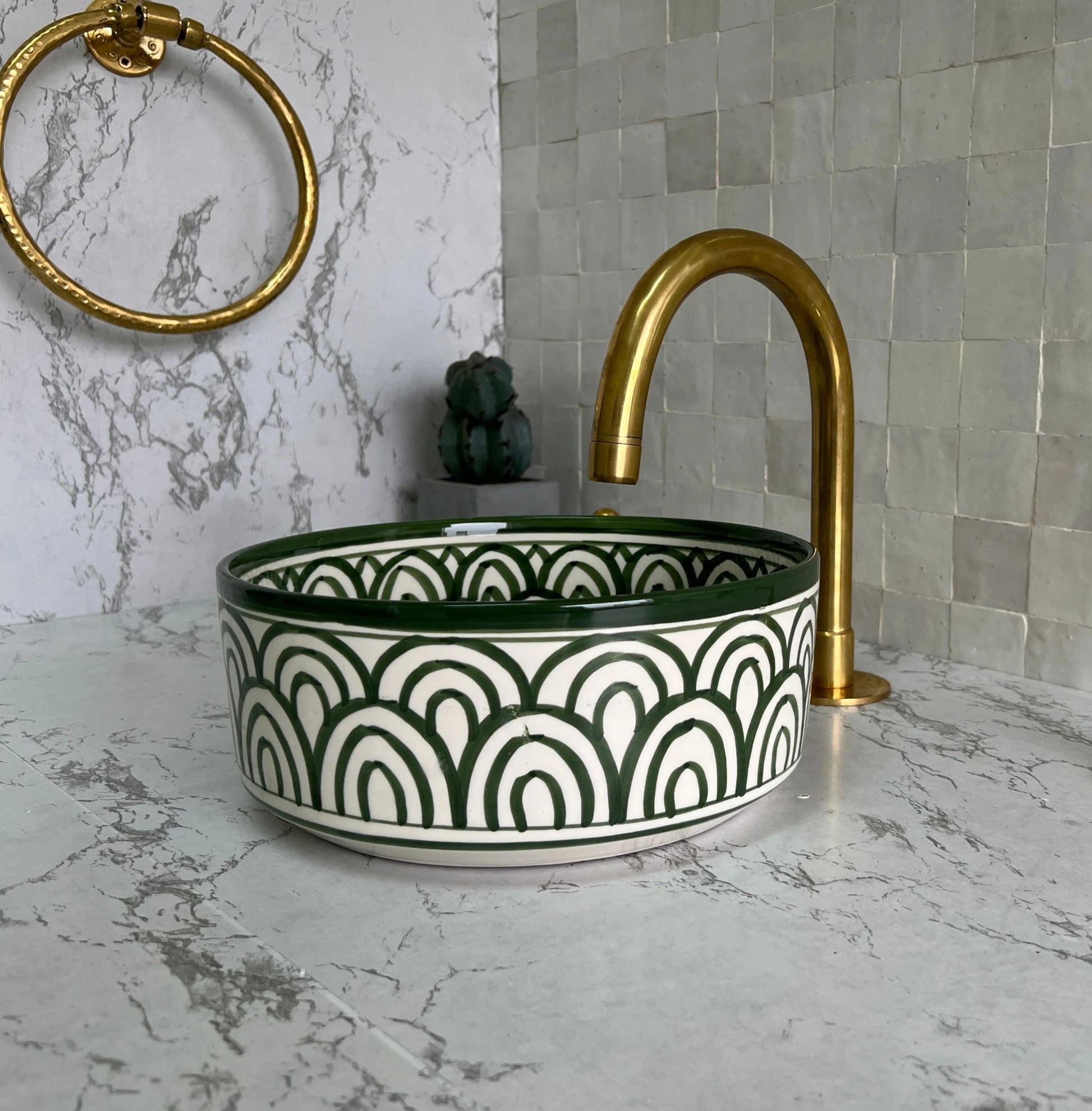 Antique Wash Basin, Vessel Sink, Bathroom Basin, Sink Bowl, Moroccan Handmade Ceramic Basin, Free Gift INCLUDED