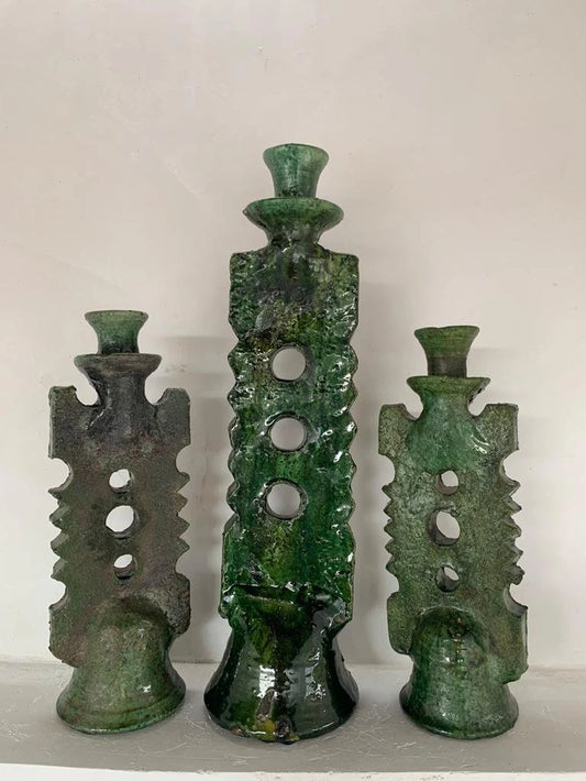 Boho Green Tamegroute Candle Holder