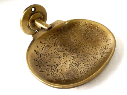 Unlacquered Solid Brass Wall Mounted Soap Dish – Raw and Chic Style Raw Brass Soap Dish, Authentic Finish