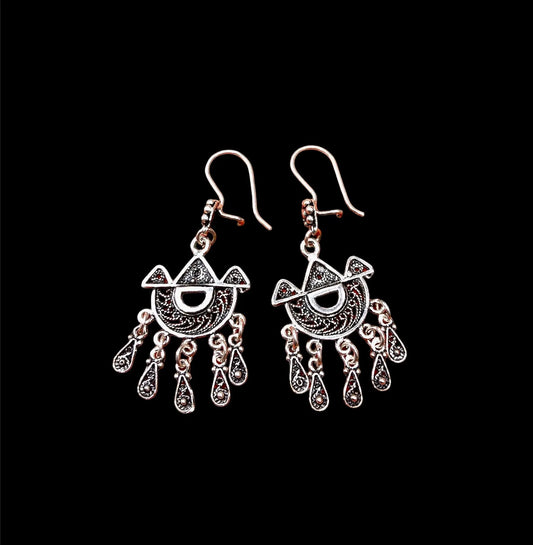 Handmade Silver Tuareg Earrings - Traditional Ethnic Jewelry, Tuareg Jewelry, Berber Earrings