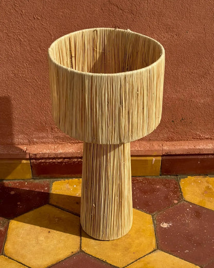 LAMP Raffia Natural Raffia Lamp, Raffia Lampshade, TABLE LAMPSHADES Moroccan Handmade in Rattan