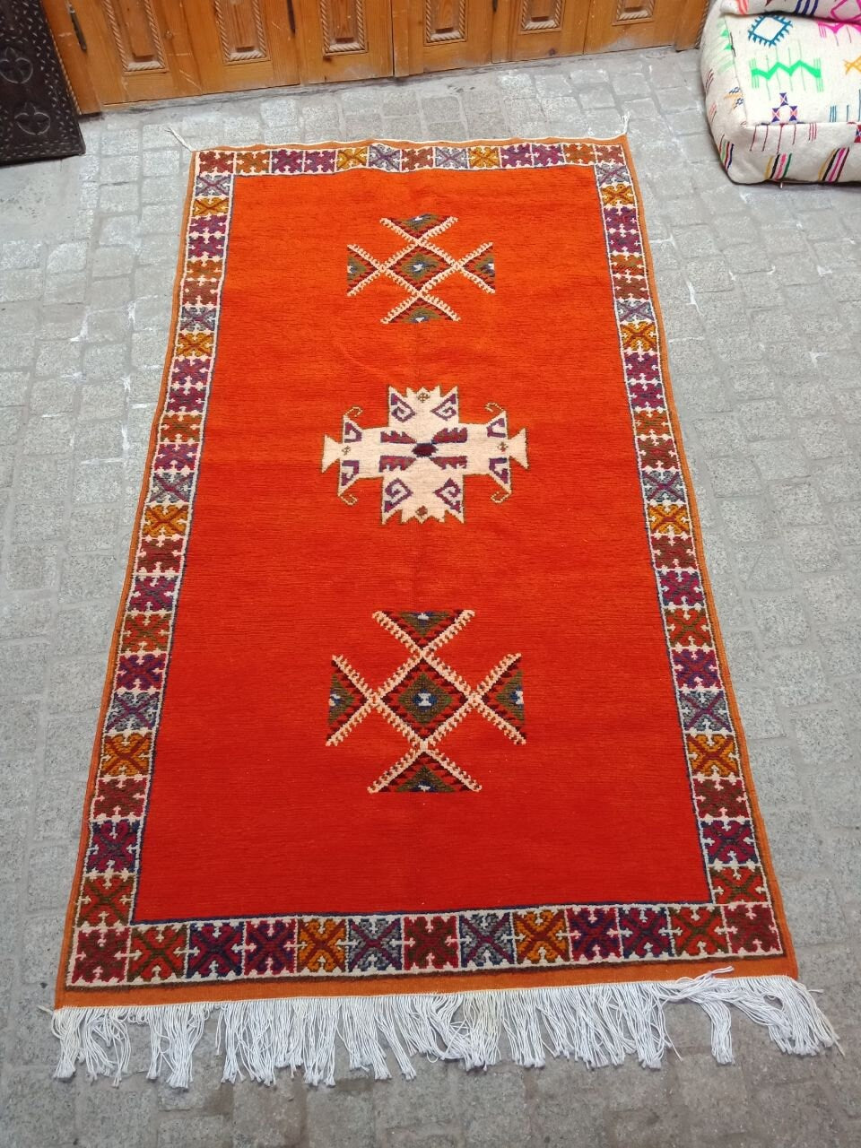 Vintage Berber Rug - Moroccan Taznakht Rug. Handmade Wool Rug. Authentic Moroccan Rug.Taznakht Rug. Vintage Rug. Glaoui Rug. Berber Rug
