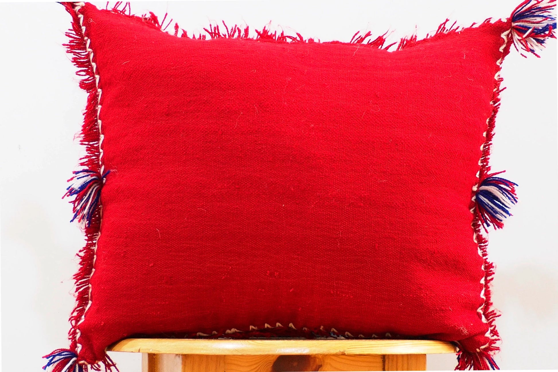 Handmade Moroccan Wedding Blanket Pillow Cover Handira Blanket Cushion Cover Wool Pillow Cover with Sequins