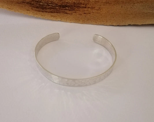Modern Moroccan Sterling Silver Hammered Finish Cuff